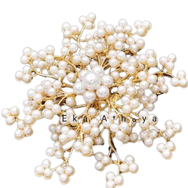 Bros Kebaya Besar Kutu Baru Premium Mutiara Brukat