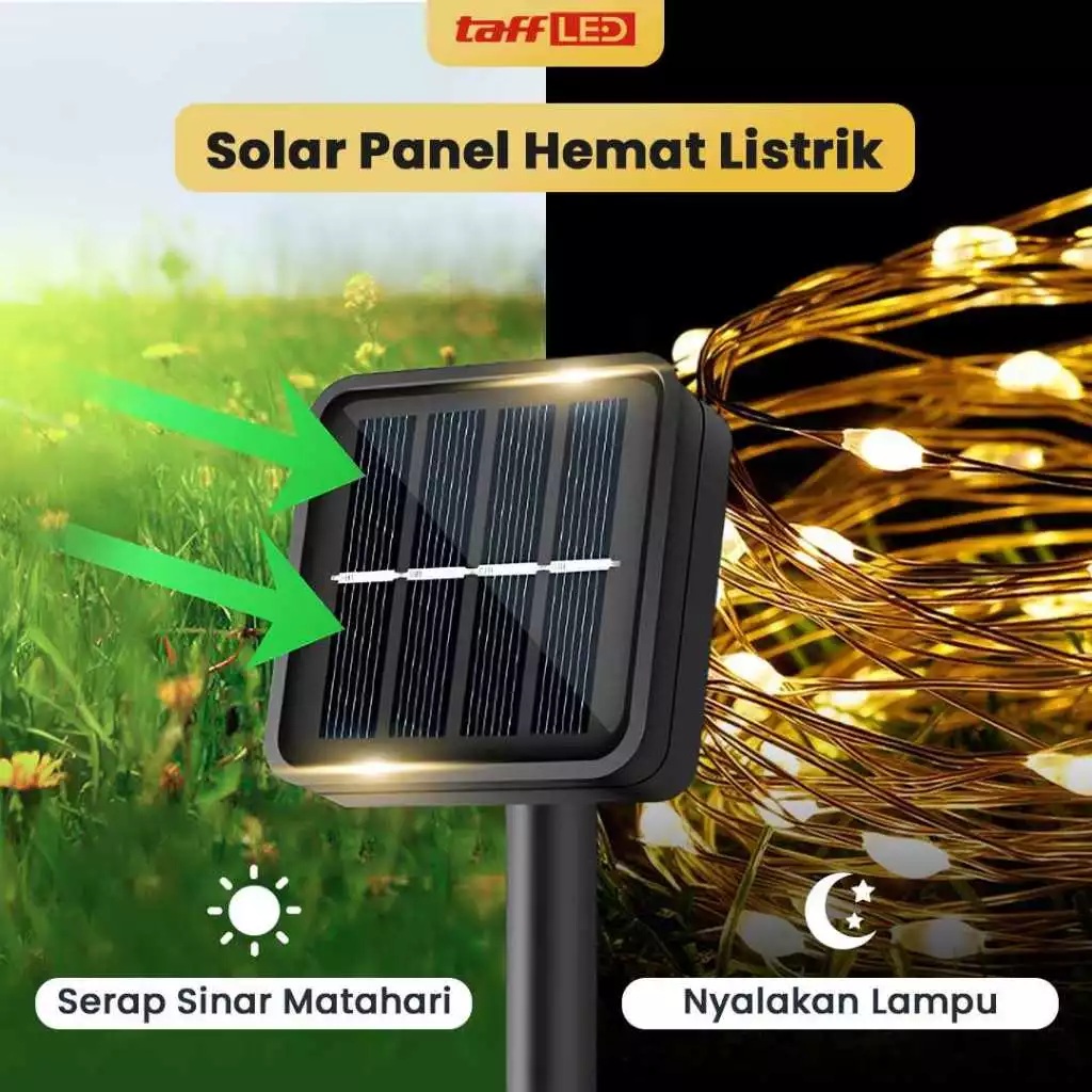 Taffware Indonesia TaffLED Lampu Hias Dekorasi 100 LED with Solar Panel  M071