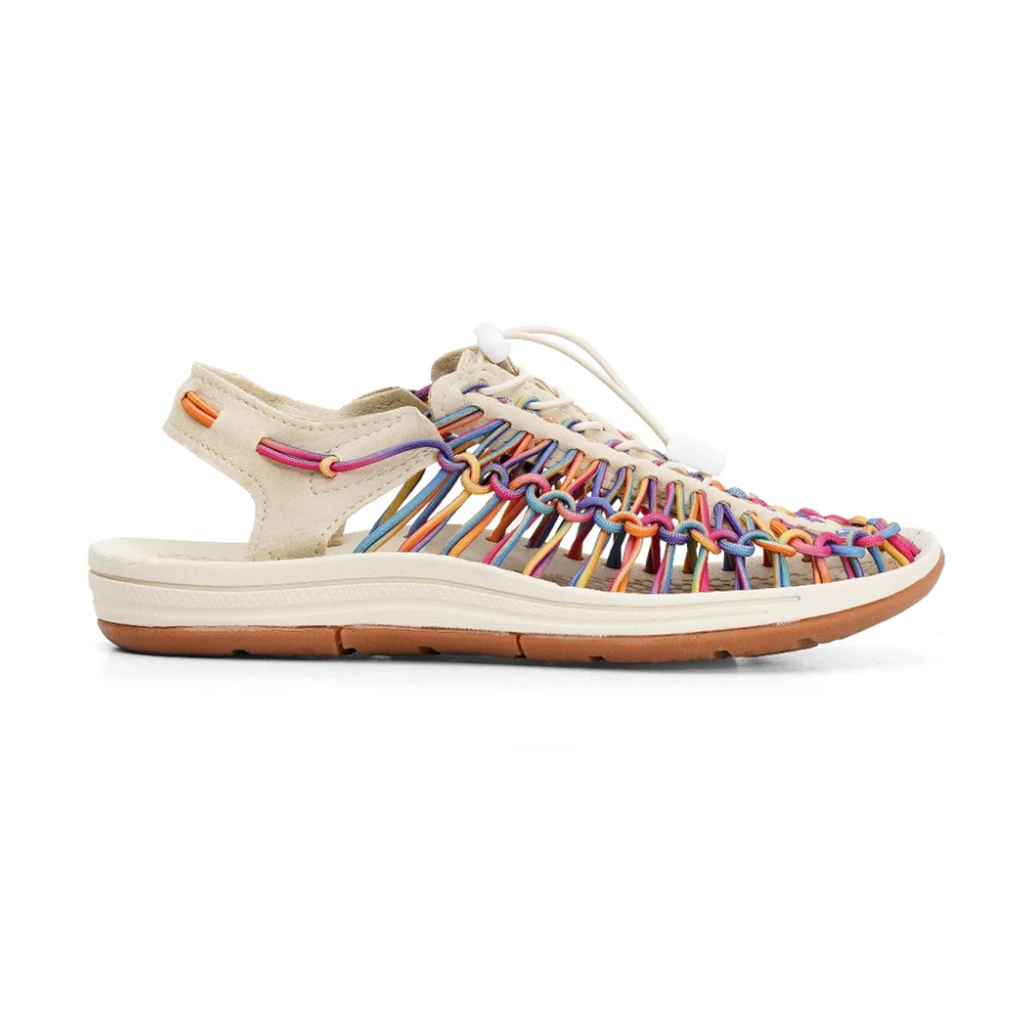 Portee Goods Loom Sandal Wanita Rainbow White