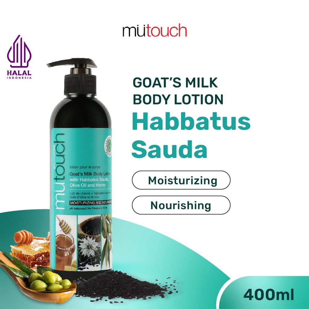MuTouch Goat's Milk Body Lotion with Habbatus Sauda, Olive Oil, and Honey