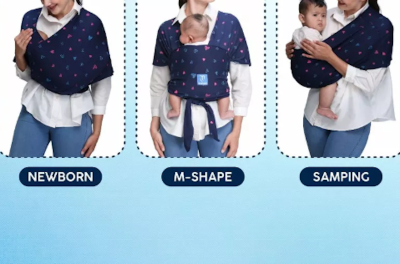 Momaz Gendongan Bayi M Shape 3in1 4