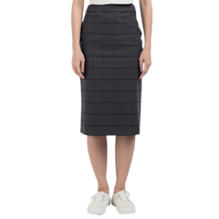 HAJOO Rok Bahan Plaid Tartan Wanita Span Korea Pinggang Tinggi
