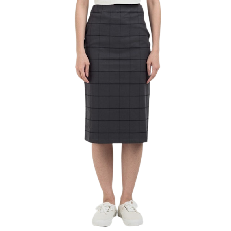 HAJOO Rok Bahan Plaid Tartan Wanita Span Korea Pinggang Tinggi 1