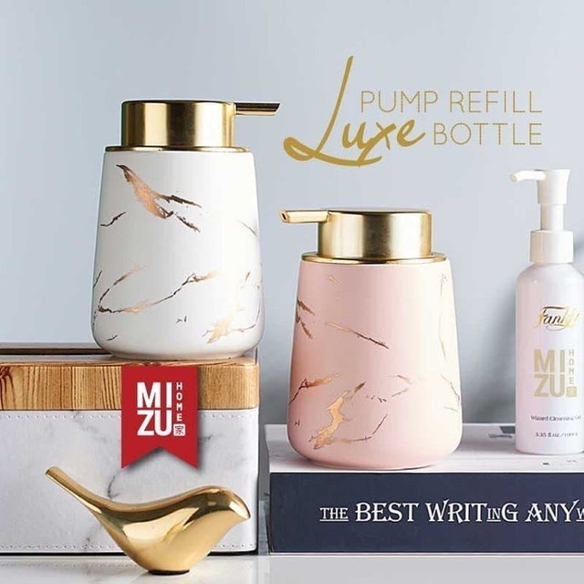 MIZU Botol Sabun Cair Keramik Motif Marmer