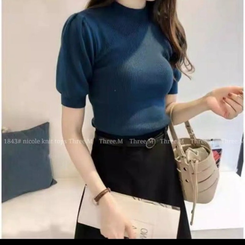 Knit Nicole Puff Tops 4