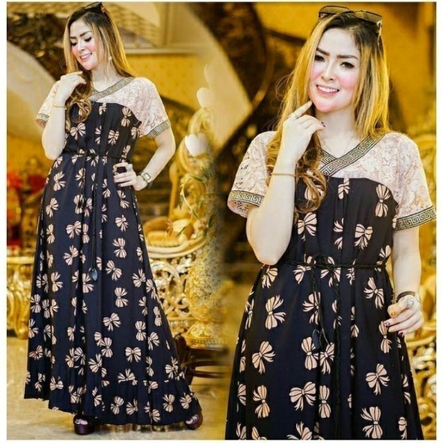 Daster Arab Brokat Motif Pita