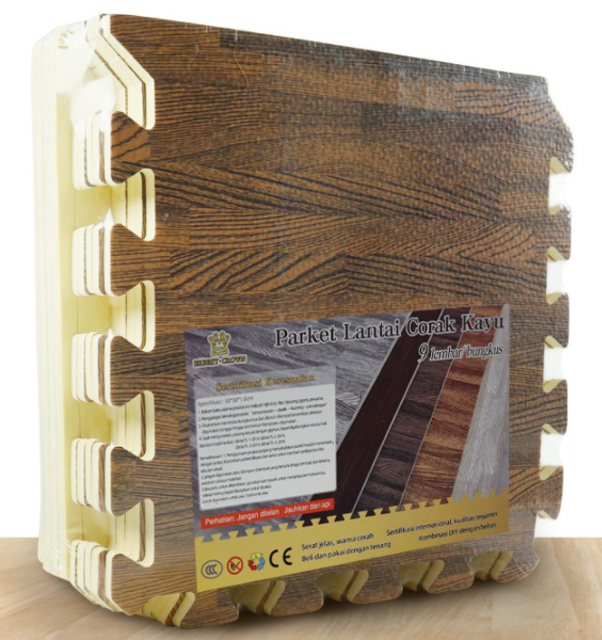 Bright Crown Eva Mat Motif Kayu