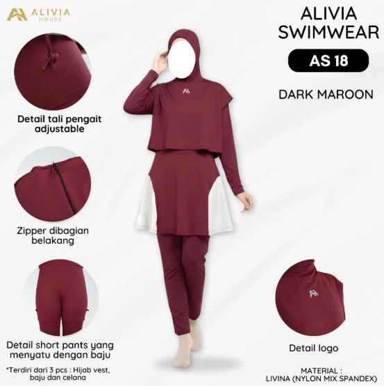 Alivia Swimwear Baju Renang Muslimah AS18