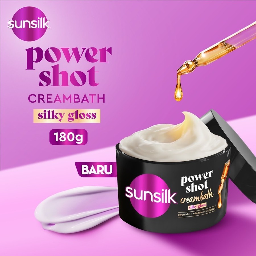 Unilever Indonesia Sunsilk Powershot Creambath Silky Gloss Jar 180 gr