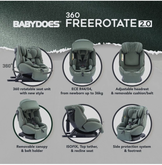  Babydoes 360° Free Rotate 2.0 Carseat 