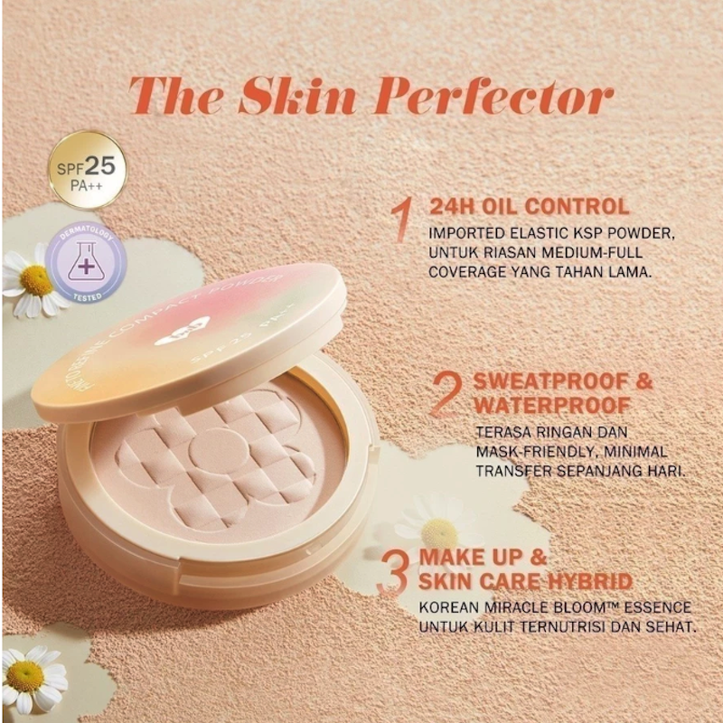 Korean Bloomatte Fine to Refine Compact Powder 02 Natural Blossom 3