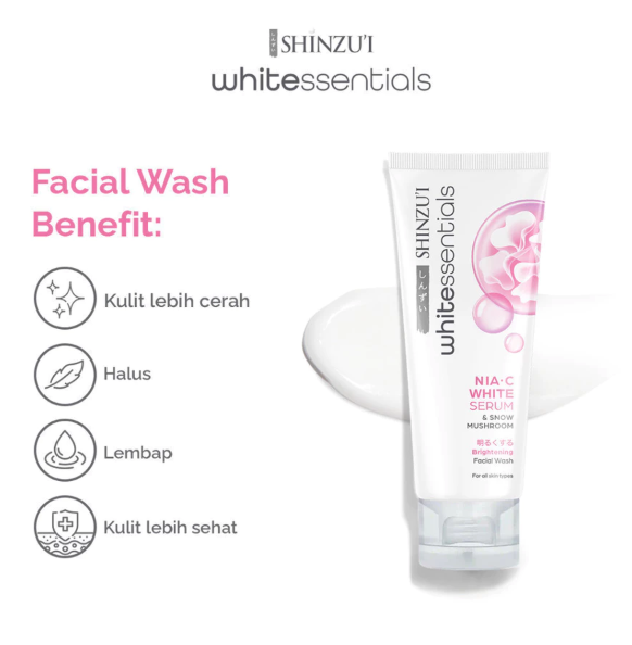 Bina Karya Prima SHINZU'I WHITEssentials Nia-C White Serum & Snow Mushroom Brightening Facial Wash