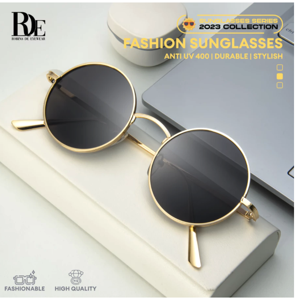 RDE Robins De Eyewear Robins Kacamata Hitam Bulat UV400 6805