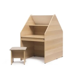 Homu DKK Set Meja Belajar Anak dan Kursi Pro Oak - White SM