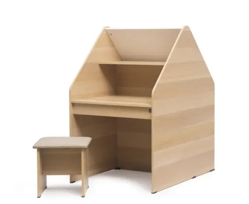 Homu DKK Set Meja Belajar Anak dan Kursi Pro Oak - White SM 1