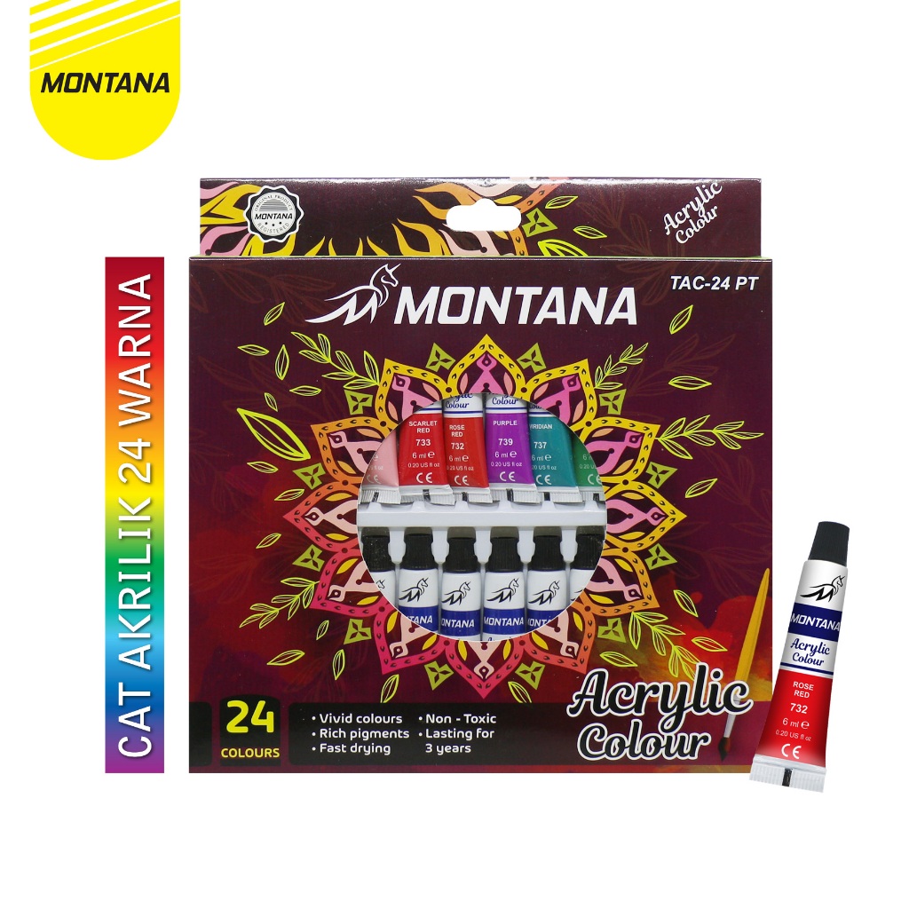  MONTANA Acrylic Colour 24 Warna TAC-24 PT