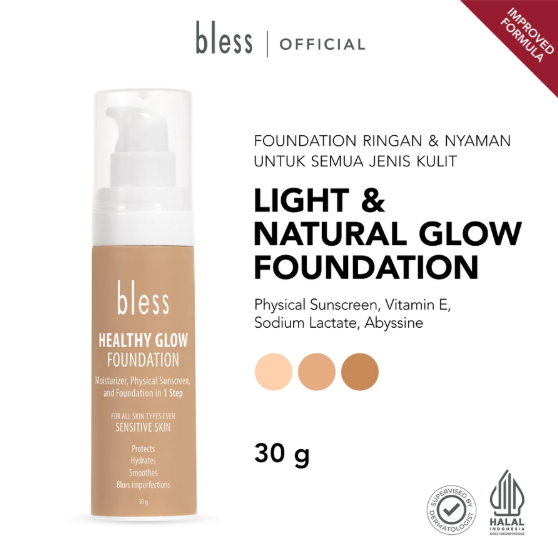 Utama Bakti Farmasi Bless Healthy Glow Foundation Nude Beige