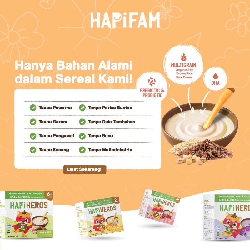 HAPIHEROS Natural Baby Cereal Bubur Bayi MPASI 4