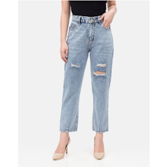 Boyfriend Jeans Washed Sobek (Ripped)