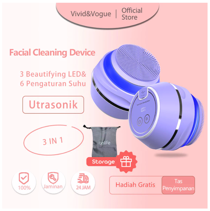Shenzhen Jinri Electrical Appliance Vivid & Vogue 3in1 Facial Sonic Cleansing Device