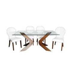 X137282 SHADY DINING SET (1DT+6DC) WHITE