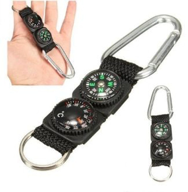  3 in 1 Kompas Carabiner Termometer Key Ring