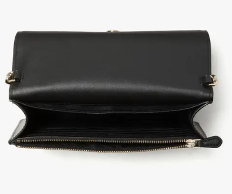 Spade Flower Jacquard Stripe Wallet on Chain 4