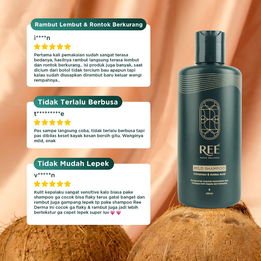 Ree Derma Indonesia Ree Derma Wellness Cinnamon & Amino Acid Mild Shampoo
