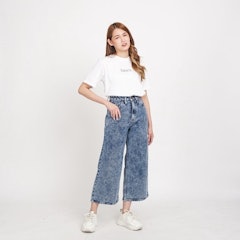 Celana Kulot High Waist Jeans Wanita P01