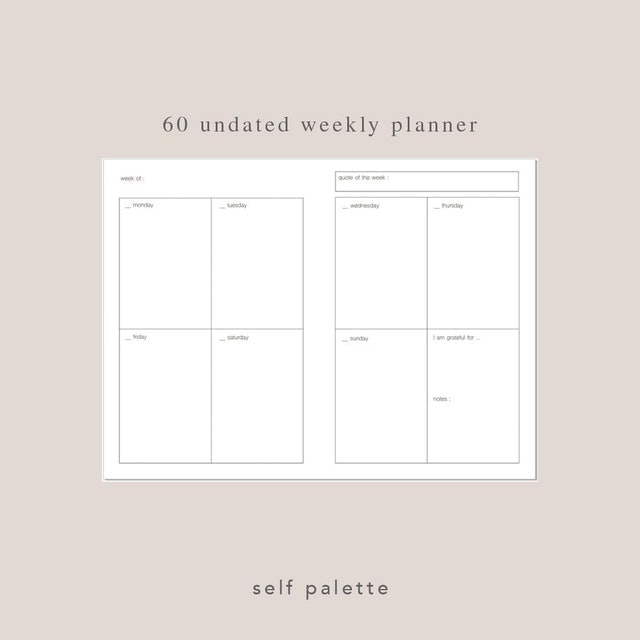 Self Palette Things To Do Undated Yearly and Weekly Planner