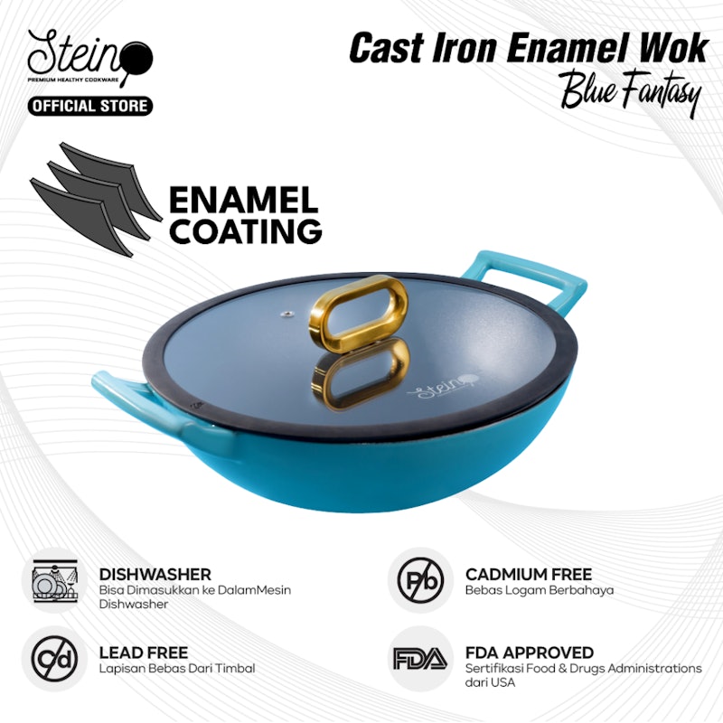 STEIN Cast Iron Enamel Wok 4