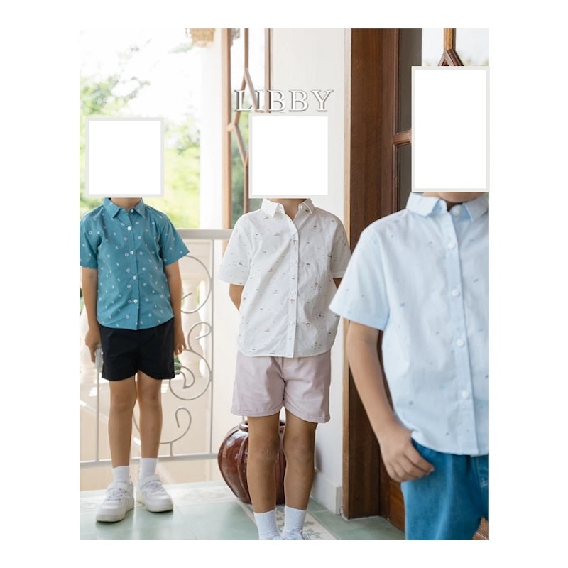 LIBBY Kemeja Anak Laki-Laki Motif Wooven Theo Shirt 5