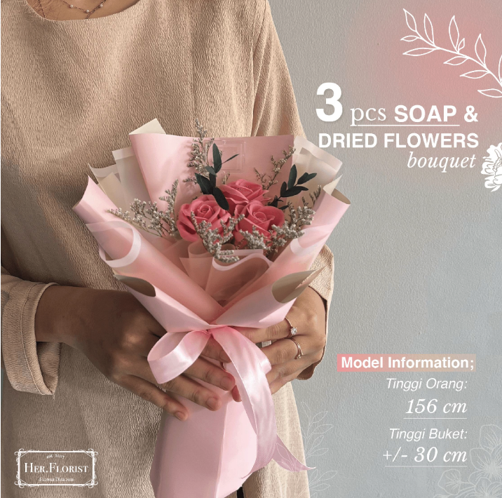 Triple Soap and Dried Flowers Bouquet  3