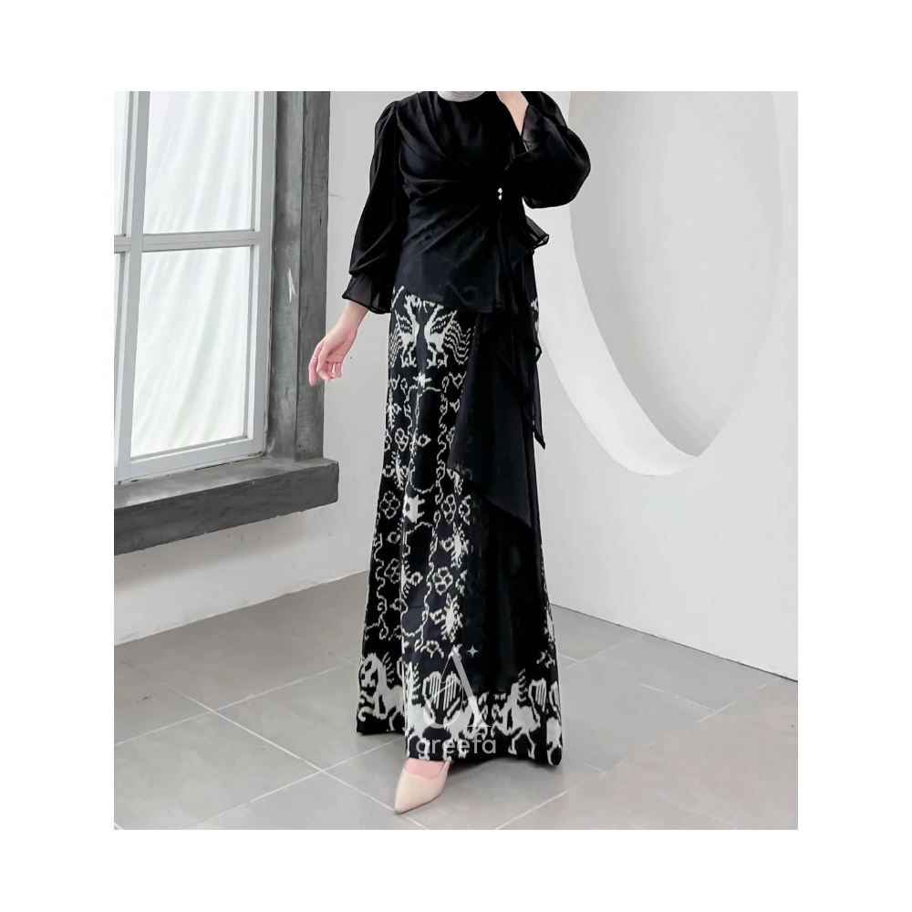  Areefa Karina Dress Gamis Tenun Etnik