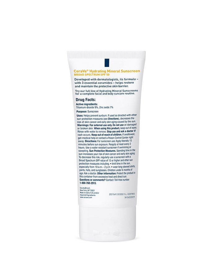 CeraVe® Hydrating Mineral Sunscreen SPF 50 Face Lotion
