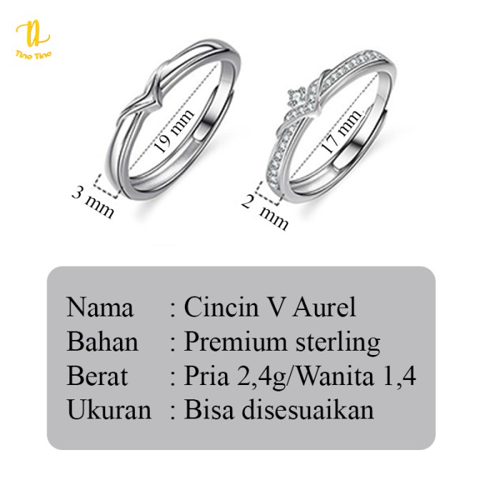 TINO TINO Cincin Couple Titanium V Aurel Q171