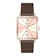 Alexandre Christie Ladies Rose Gold Dial Dark Brown Leather Strap 1