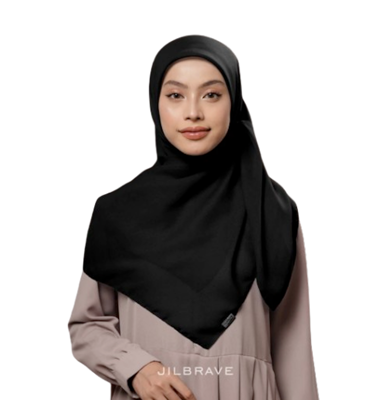 Jilbrave Nasya Polycotton Premium Hijab Square 1