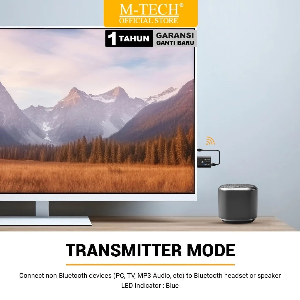 M-Tech 2 in 1 Bluetooth Audio Transmitter Receiver