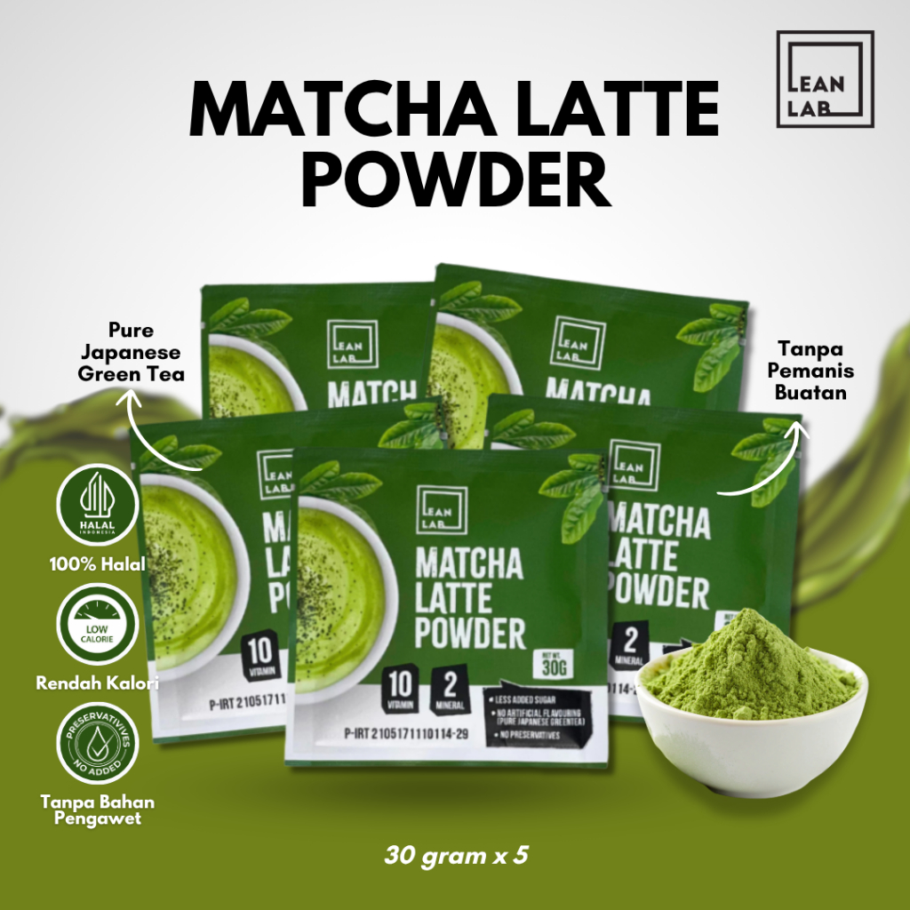 Lean Lab Indonesia Leanlab Matcha Latte Premium Drink Powder