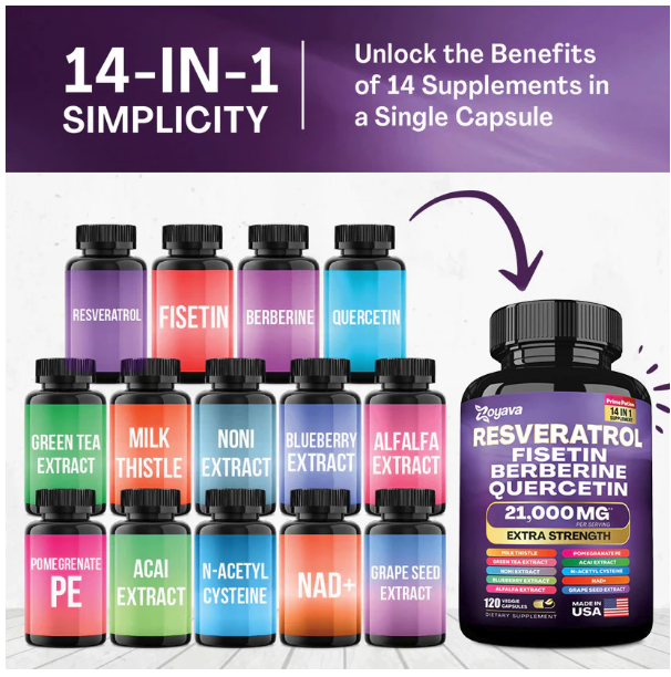 Home Savvy  Zoyava Resveratrol Fisetin Berberine Quercetin