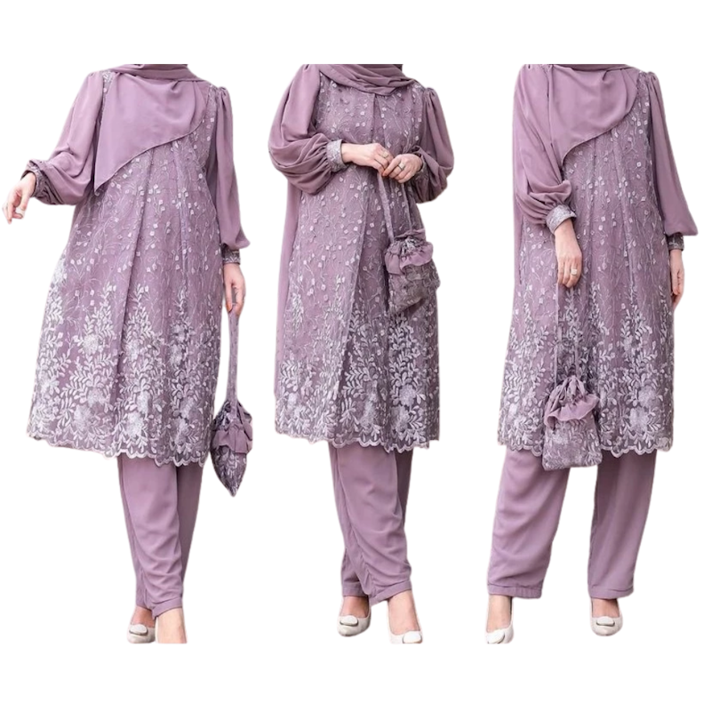 Vallina Outfit Lexi One Set Brokat Long Tunic 4