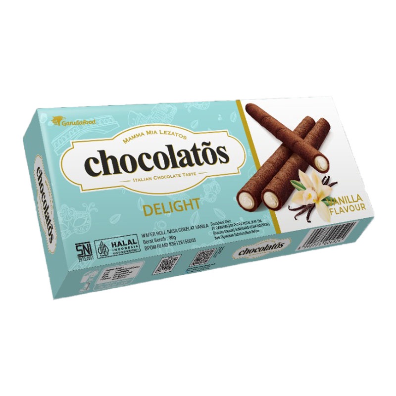 Garudafood Putra Putri Jaya Chocolatos Wafer Stick Delight Rasa Vanilla