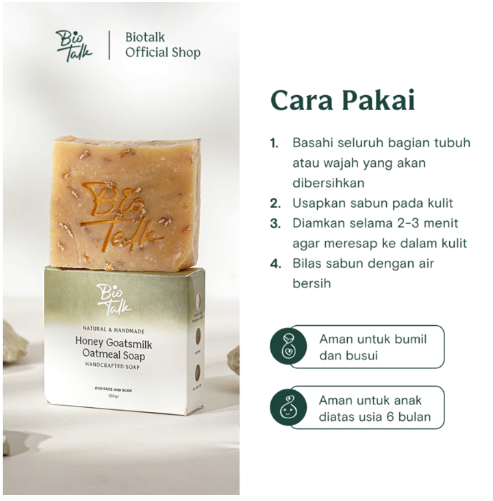 Biotalk Honey Goatsmilk Oatmeal Soap 2