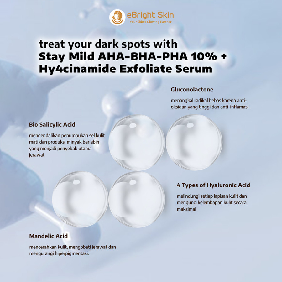 eBright Skin eBright Skin Stay Mild AHA-BHA-PHA 10% + Hy4cinamide Exfoliate Serum