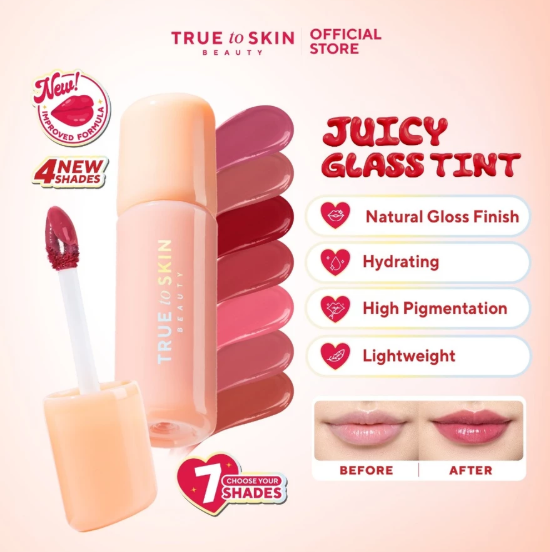 Triniti Tunggal Abadi True to Skin Juicy Glass Tint Almond Mauve