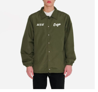 ERIGO Fujinkai Coach Jacket Graphic Ronin Olive