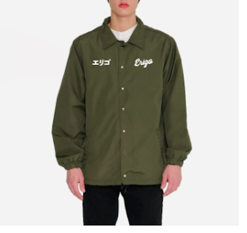 ERIGO Fujinkai Coach Jacket Graphic Ronin Olive 2