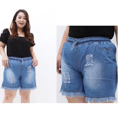 Celana Jeans Pendek Wanita Jumbo