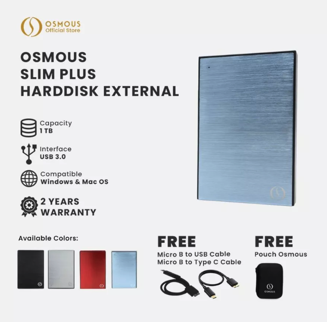 Osmous Indonesia Osmous Slim Plus HDD External 1TB